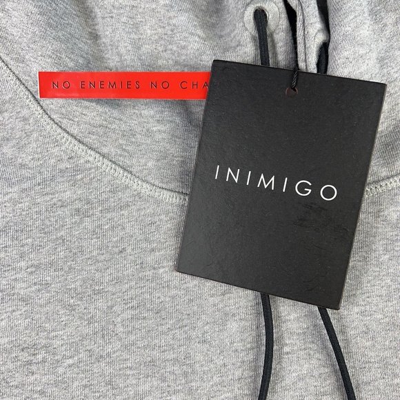 Inimigo Mens Hoodie Embroidery Grey Sweater Red Heart Logo Supima Cotton 4XL New - Picture 6 of 12